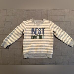 Carter's Gray and White Striped 'Best Brother' Sweatshirt